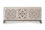 Giner y Colomer Aparador Madera de Mango y Patas Metal Blanco Envejecido 80x190x38 cm